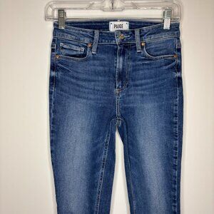 PAIGE Women's Mid-Rise Blue Stretch Jeans